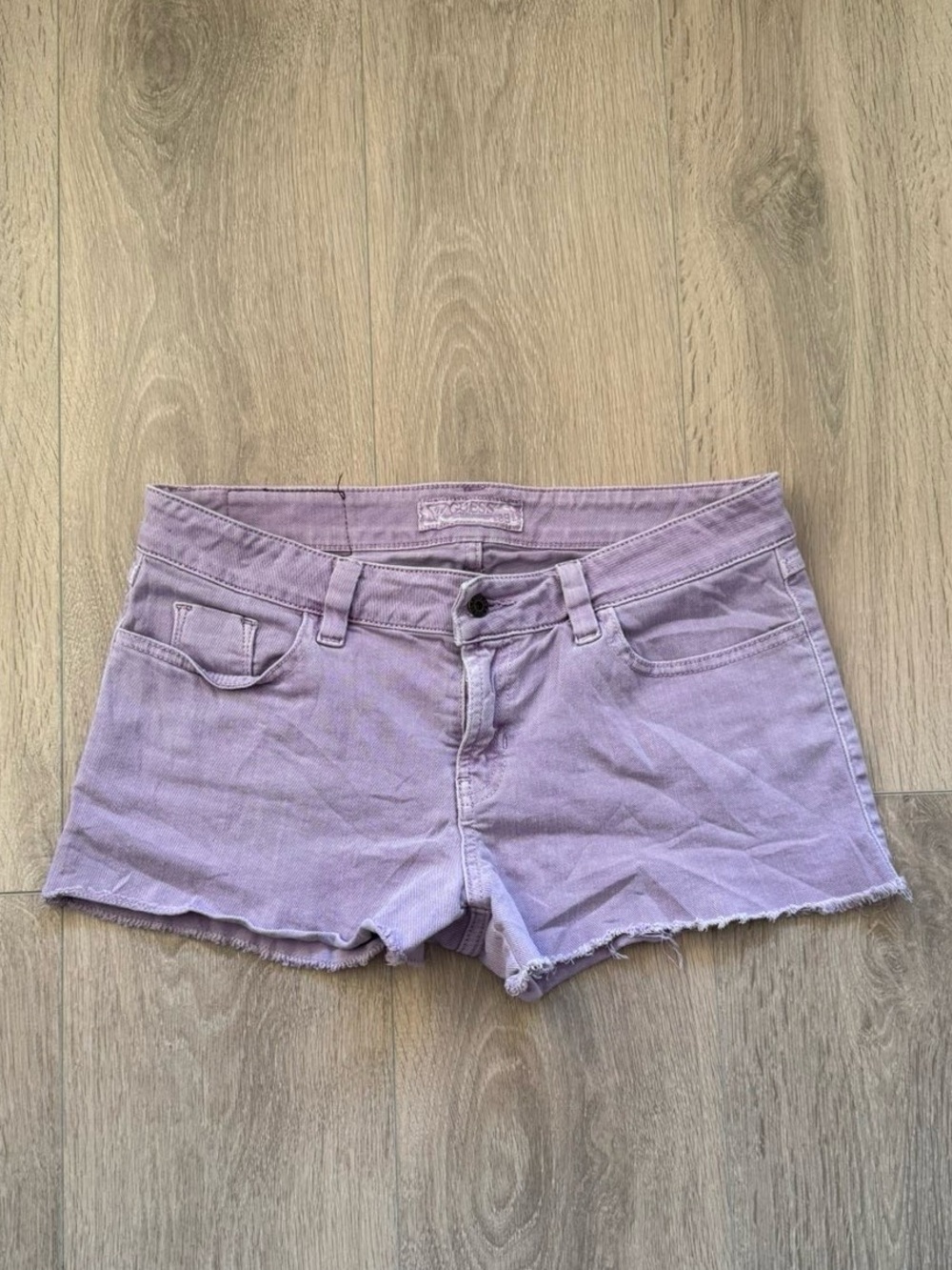Guess Lavender Denim Cutoff Shorts